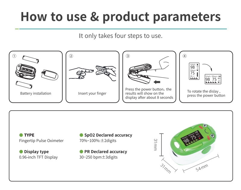 0.96" TFT Oximeter For Child